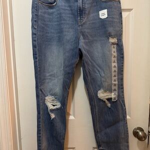 Old Navy Light Blue Distressed Ankle Jeans